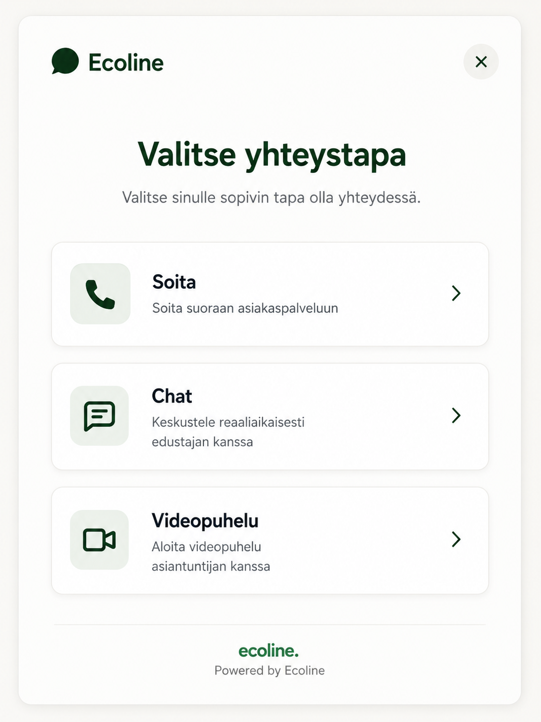 Choose the contact method