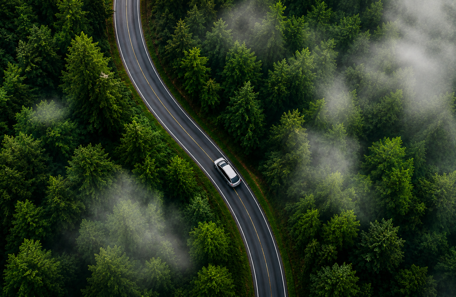 Forest road from above